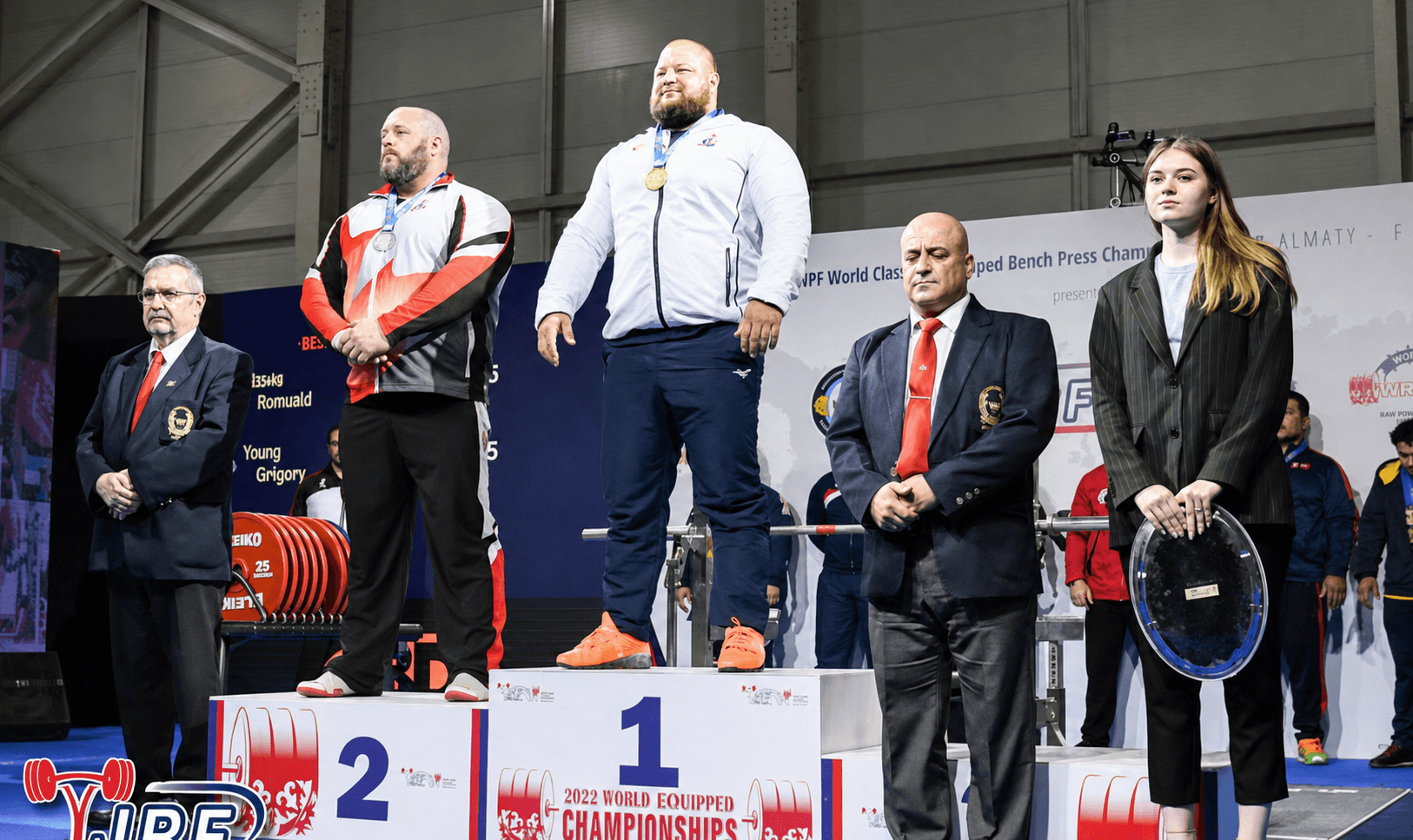 Podium des championnats du monde de développé couché